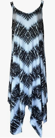 Beachwear 2023 - 89671 Long Maxi Chevron Stripe Dress with Shoulder Straps
