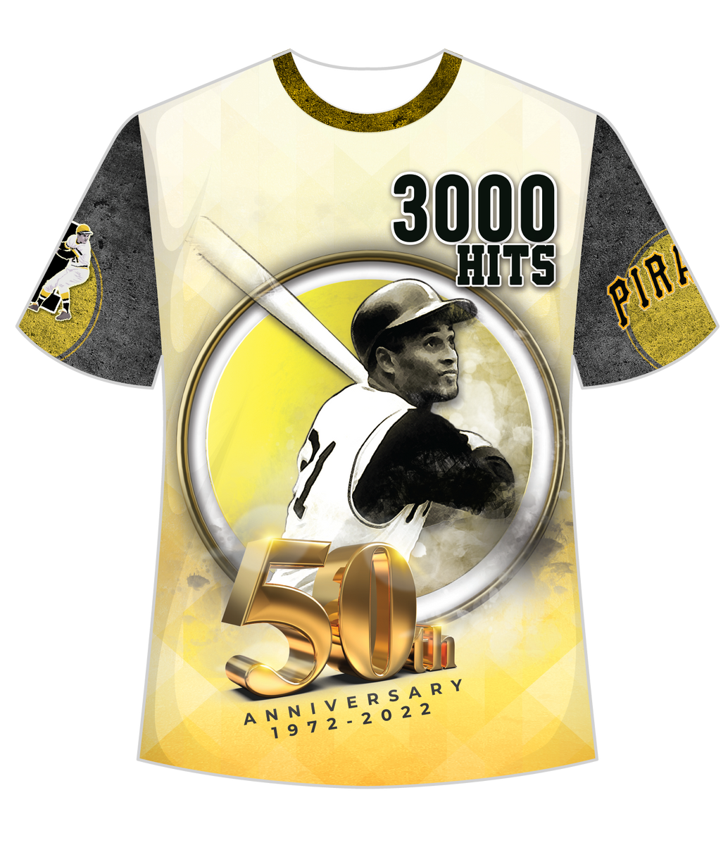 Pieza única! Camisa limitada conmemorativa del 50 Aniversario del hit 3,000  de Roberto Clemente