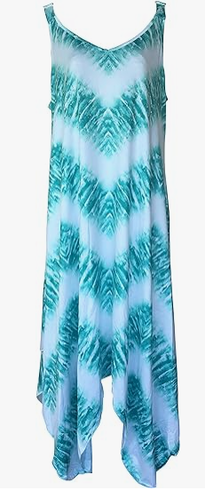 Beachwear 2023 - 89671 Long Maxi Chevron Stripe Dress with Shoulder Straps