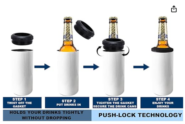 Set of three white can coolers designed to hold beer bottles and cans, featuring a sleek design with black tops, ideal for keeping drinks cold in 2025.