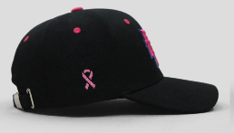 Puerto Rico baseball cap with embroidered pink PR logo and blue outline, ideal for showing Boricua pride, casual outings, or as a stylish accessory for island enthusiasts.