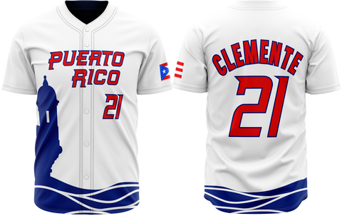 Black and gold Roberto Clemente number 21 tribute baseball jersey shirt with Puerto Rico flag sleeve and vintage Pirates design.
