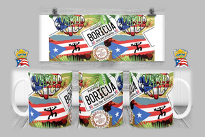 Taza de ceramica de 11oz "Tablilla Boricua"