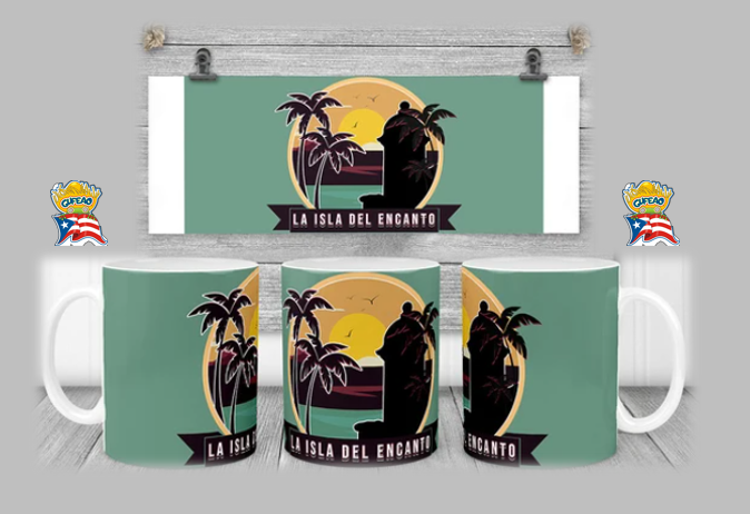 Taza de ceramica de 11oz "Isla del Encanto"