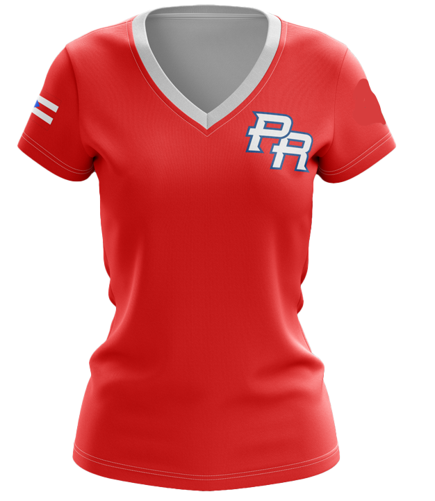 *2023 Puerto Rico Ladies Cut V Neck Baseball T-Shirt